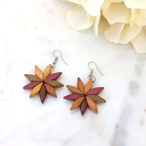 Rhombus Flower Earrings
