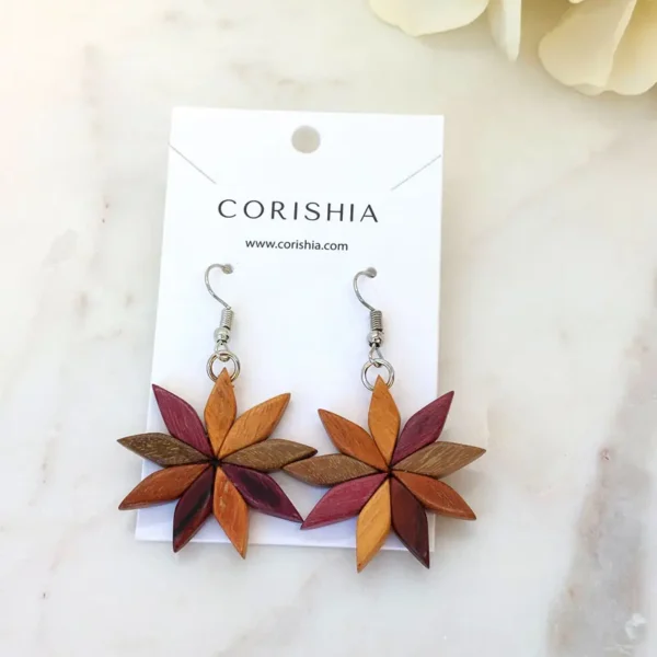 Rhombus Flower Earrings - Image 2