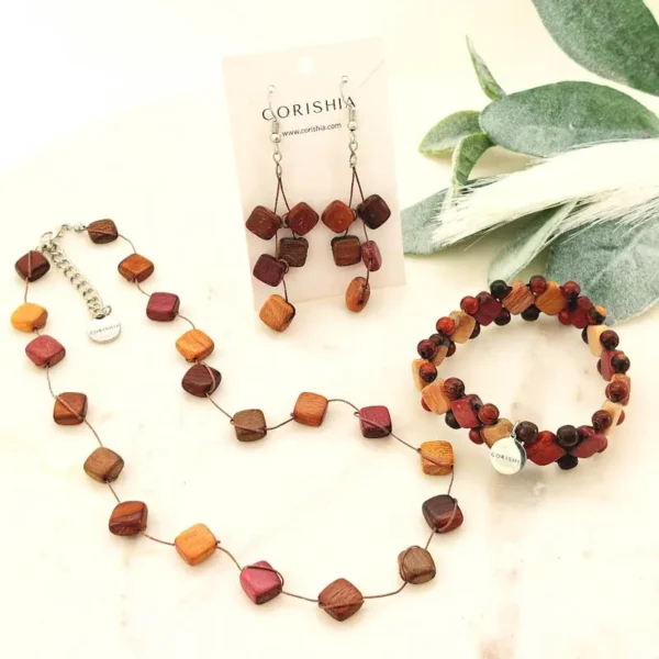 Little Squares Wood Meleny Necklace - Image 3