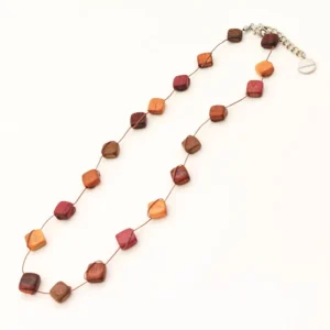 Little Squares Wood Meleny Necklace