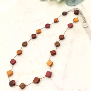 Little Squares Wood Meleny Necklace