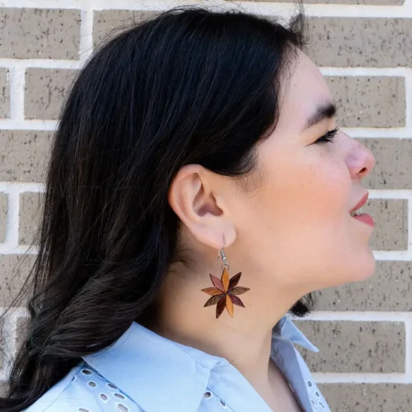 Rhombus Flower Earrings - Image 4