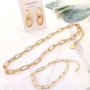 Medium Paperclip Link Gold Necklace