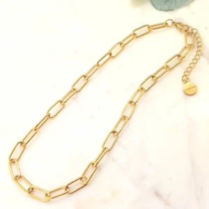 Medium Paperclip Link Gold Necklace