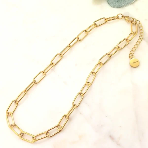 Medium Paperclip Link Gold Necklace