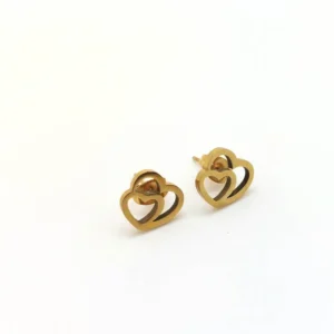 Sweet Doble Heart Stud Earrings