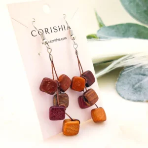 Little Squares Meleny Wood Earrings